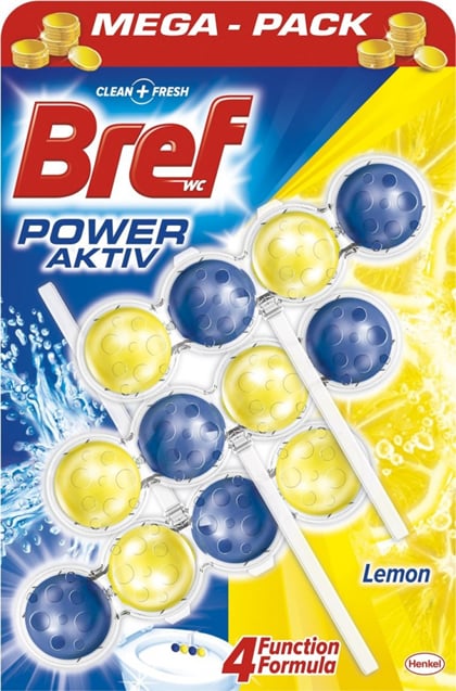 Bref WC Power Aktiv Lemon, WC kuličky, 3 × 50 g 