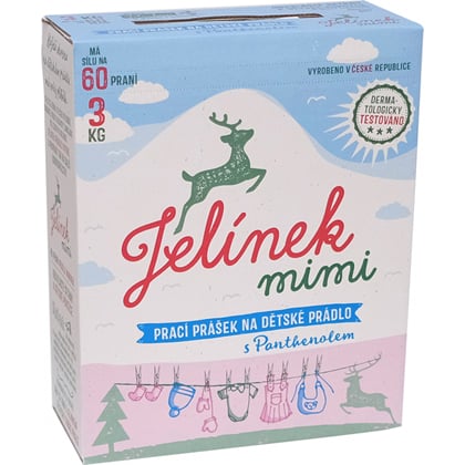 Jelen Jelínek mimi prací prášek na dětské prádlo s panthenolem 60 dávek, 3 kg 