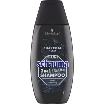 Schauma Men Charcoal & Clay 3v1 šampon, 250 ml