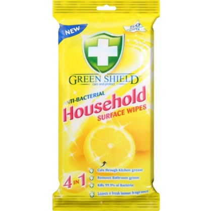 Green Shield úklidové antibakteriální vlhčené ubrousky, 50 ks