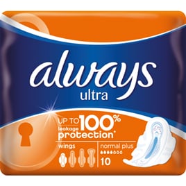 Always Ultra Normal Plus dámské hygienické vložky, 10 ks 
