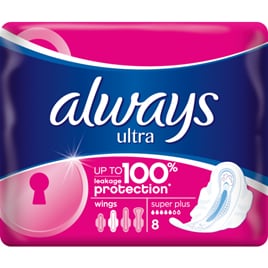 Always Ultra Super Plus dámské hygienické vložky, 8 ks 