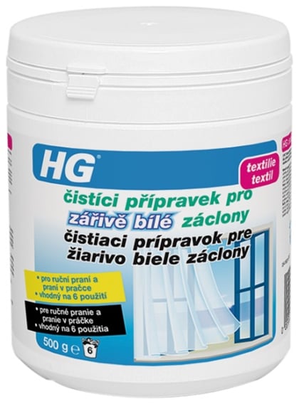 Čistíci přípravek pro zářivě bílé záclony 500 g HG