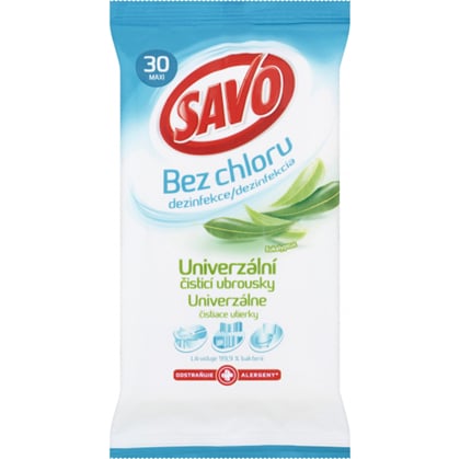 Savo Bez chloru Eukalyptus dezinfekční čistící ubrousky, 30 ks 