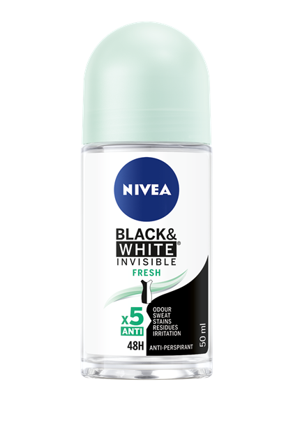 NIVEA KULIČKOVÝ ANTIPERSPIRANT INVISIBLE FOR BLACK & WHITE FRESH 50 ml