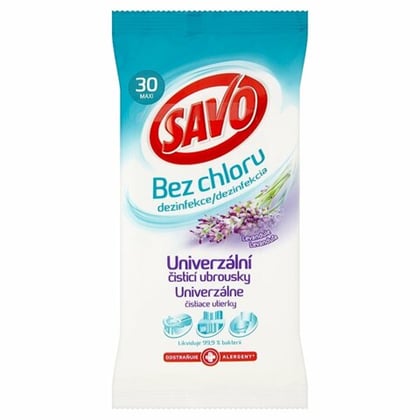 Savo dezinfekční ubrousky Levandule 30 ks