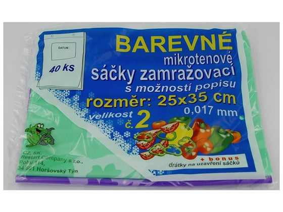 Zamražovací sáčky č.2, 25x35 barevné