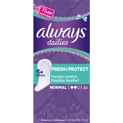 Always Fresh and Protect Normal intimky slipové vložky, 30 ks 