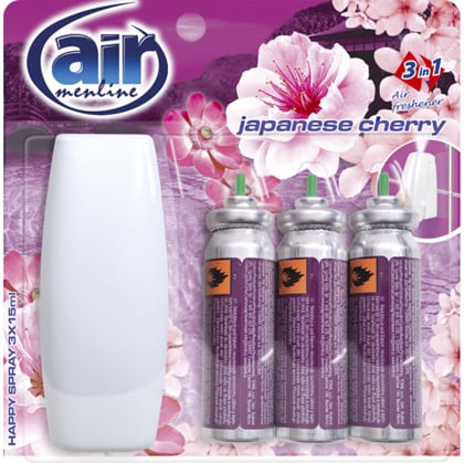 Air Menline Japanese Cherry osvěžovač vzduchu strojek a náplň, 3 × 15 ml