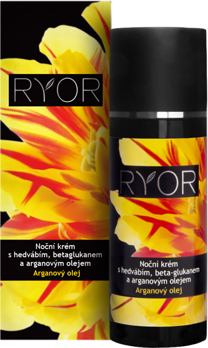 Noční krém Ryor s hedvábím, beta-glukanem a arganovým olejem