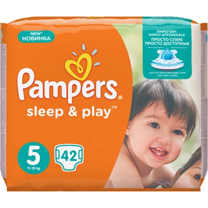 Pampers Sleep & Play 5 Junior dětské pleny pro 11 až 16 kg, 42 ks 