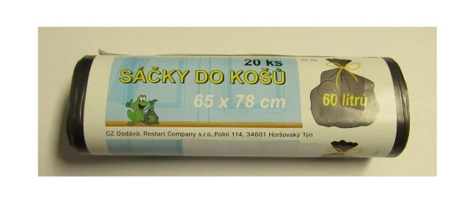 Séček do koše černý 60 l