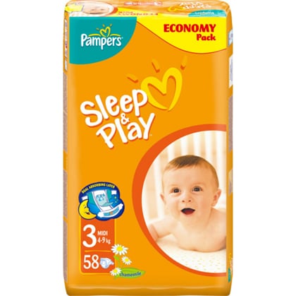 Pampers Sleep & Play 3 Midi dětské pleny pro 5 až 9 kg, 58 ks