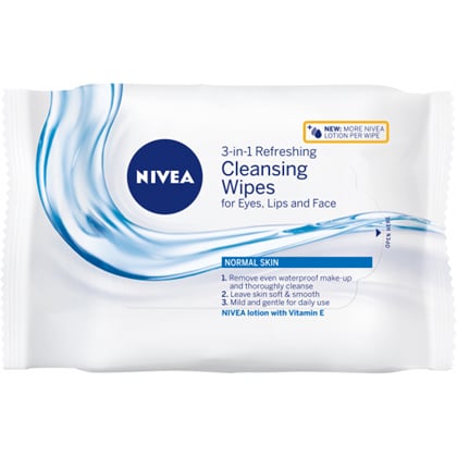 Nivea Cleansing Wipes osvěžující čistící pleťové ubrousky, 25 ks 